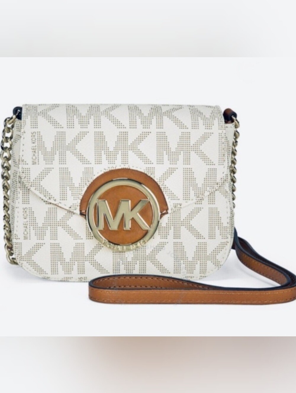 Michael Kors Small Fulton Signature Crossbody with Gold Accent